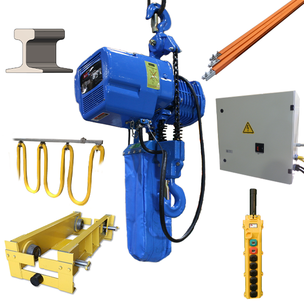 KECU032820: Under Running Electric Chain Hoist Crane Kit - 3 Ton